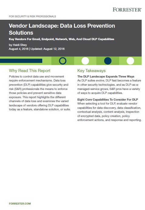 Forrester Vendor Landscape Data Loss Prevention Solutions